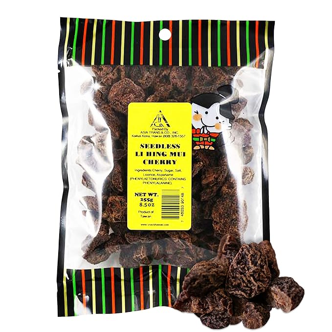 Asia Trans Seedless Li Hing Mui Cherry | Hawaiian Favorite | Naturally Sweet Dried Fruit Candy with