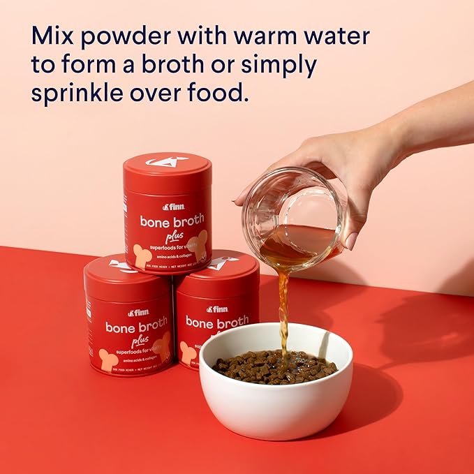 Finn Bone Broth Plus for Dogs | Joint & Mobility Topper Packed with Collagen & Amino Acids | Only 6