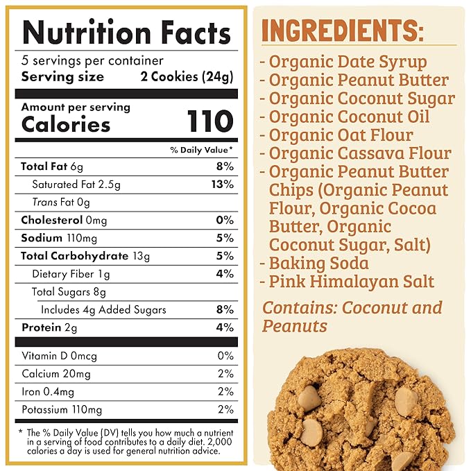 Skout Organic Peanut Butter Soft Baked Cookie (3 Pack) | Soft Baked Cookies | Plant-Based | Vegan |