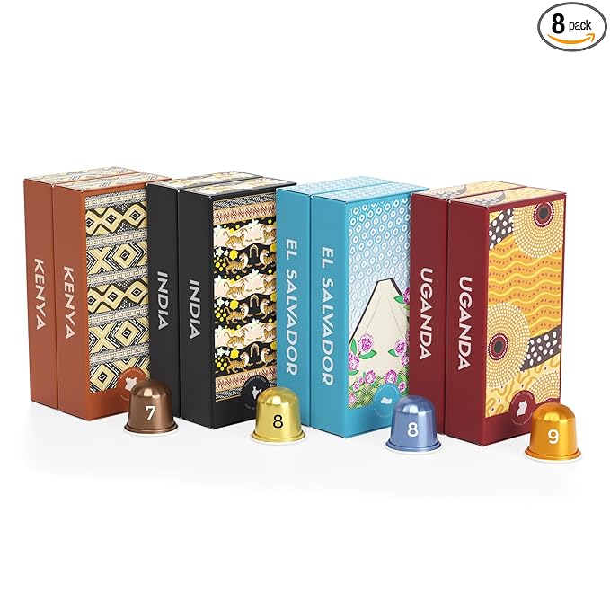 Atlas Coffee Club Espresso Pods Compatible with Nespresso Original– Medium Roast Variety Pack (80