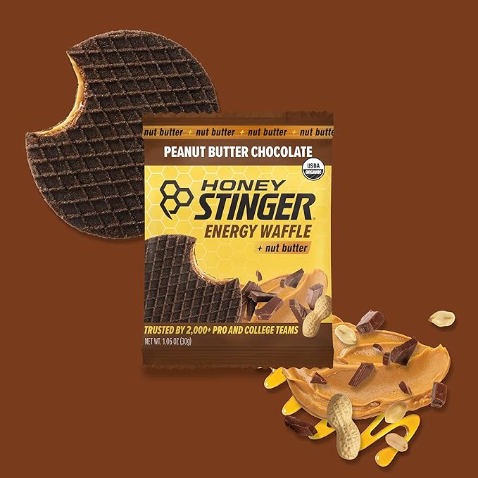 Honey Stinger Organic Peanut Butter Energy Waffle Variety Pack, 6 Pack Each of Peanut Butter, PB