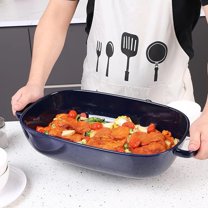 6 Quart Large Rectangular Baking Dish, 16x11 Inches Ceramic Baking Pan Casserole Dish for