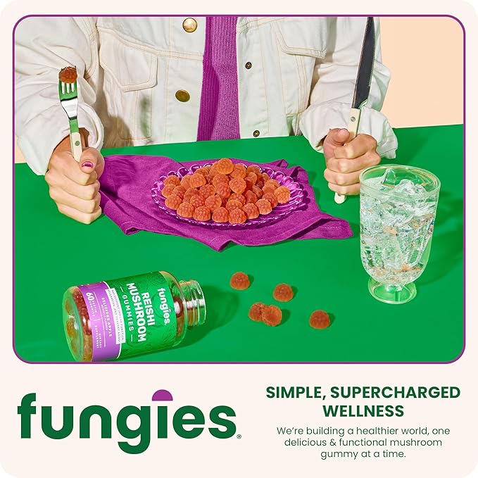 Fungies Reishi Mushroom Gummies, Delicious Apple Flavor - Mushroom Herbal Supplement Gummy for