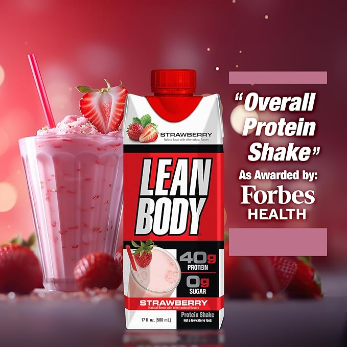 Labrada Lean Body Ready-to-Drink Strawberry Protein Shake, 40g Protein, Whey Blend, 0 Sugar, Gluten