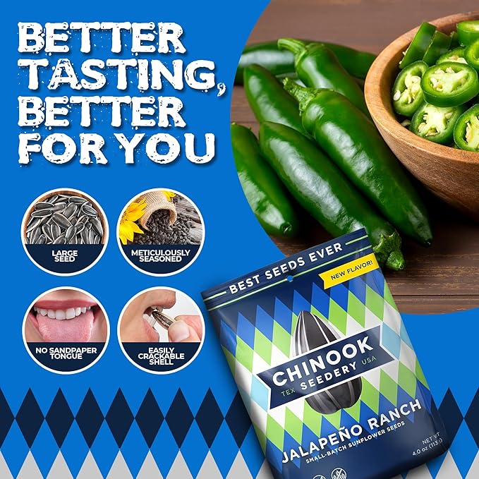 Chinook Seedery Roasted Sunflower Seeds - Jumbo Seeds Keto Snacks - Best For Snack Packs - Gluten