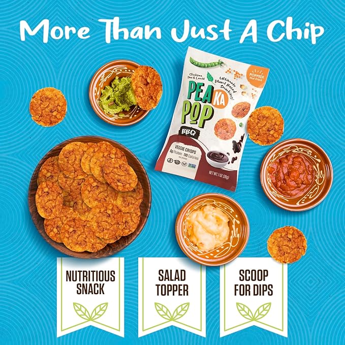 PeaKaPop Veggie Chips ??Plant-Based, Healthy Veggie Crisps with Pea, Lentil & Chickpea Protein