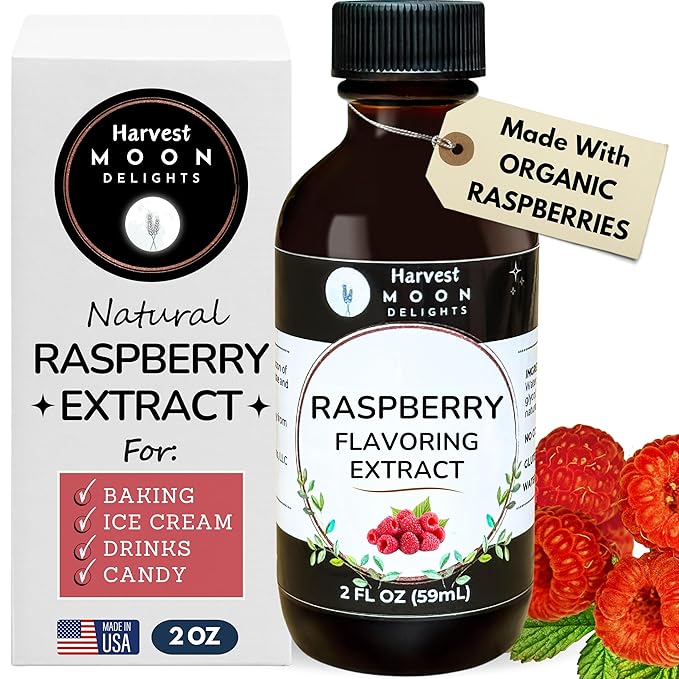 Natural Raspberry Extract - 2 oz - Water-Soluble - By Harvest Moon Delights - Raspberry Extract for
