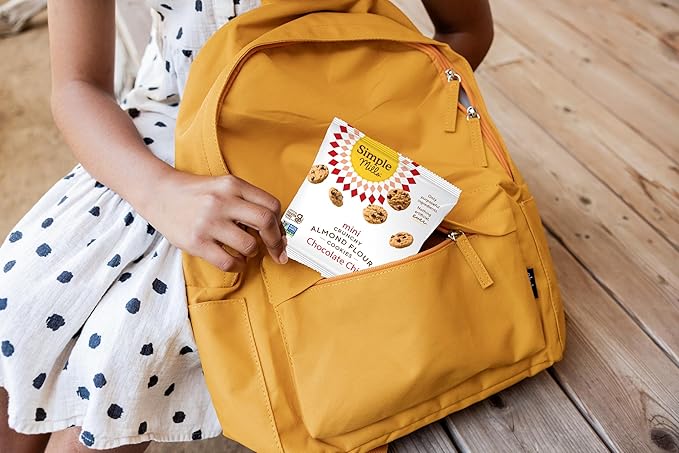 Simple Mills Almond Flour Mini Chocolate Chip Cookie Snack Packs, Gluten Free and Delicious Crunchy