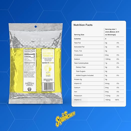 Sqwincher Zero Qwik Stik, Sugar Free, Low Calorie, Low Sodium Electrolyte Powder Hydration Drink