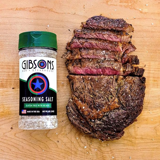 Gibsons Steakhouse Seasoning Salt (6 Ounce Jar) – Original Cooking & Grilling Blend of Spices &