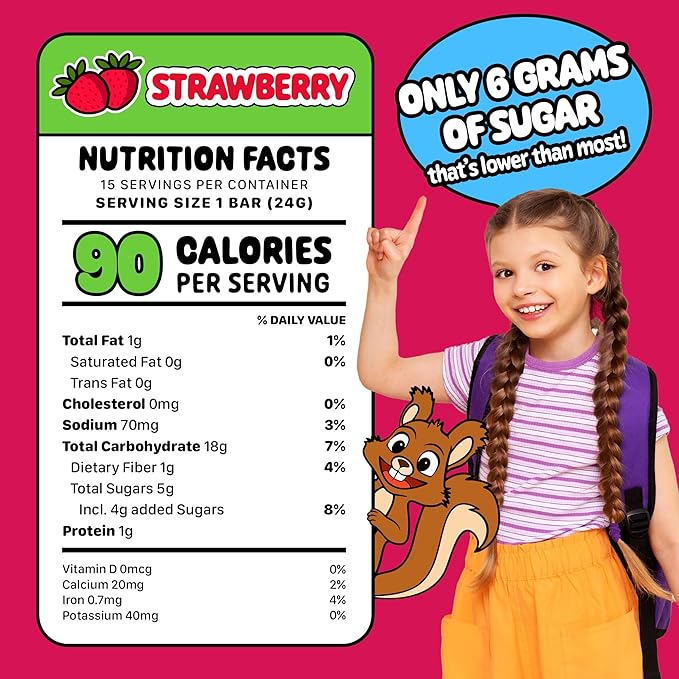 Snakkidz Organic Chewy Granola Bar, Allergen Free, Made with Avocado Oil, Low Sugar (15 Bars
