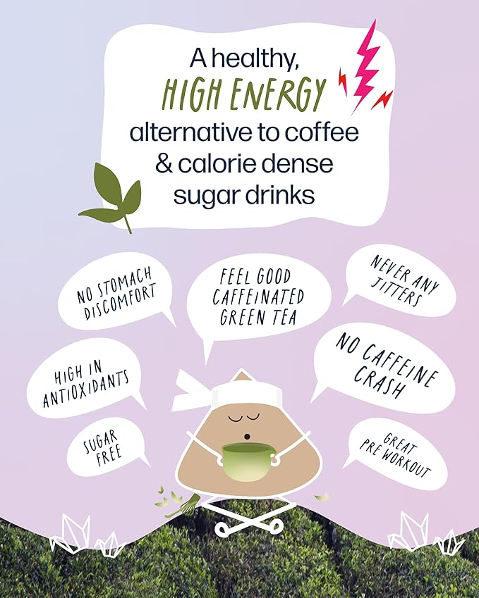 Kubo Tea Japanese Sencha Matcha Tea - Organic High Caffeine Energy Blend w/ Matcha Powder - 20