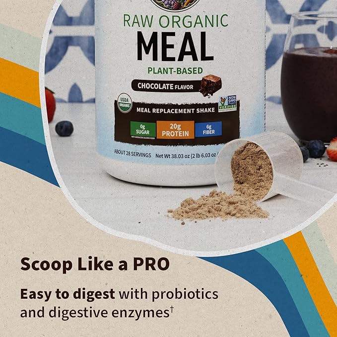 Garden of Life Meal Replacement Shakes, Raw Organic, Chocolate Protein Powder with Plant Based Pea