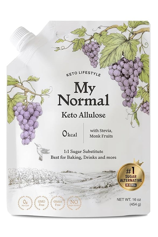 My Normal Keto Powdered Allulose 16oz - Allulose, Monk Fruit & Stevia Blend, 99.8% Allulose, 1:1