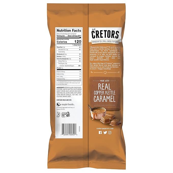 G.H. Cretors Popcorn, Caramel Corn, 96 Ounce (Pack of 12)