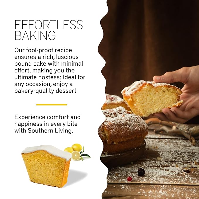 Southern Living Meyer Lemon Pound Cake Mix, Gourmet, Moist, Buttery Flavor with Easy Glaze, Perfect