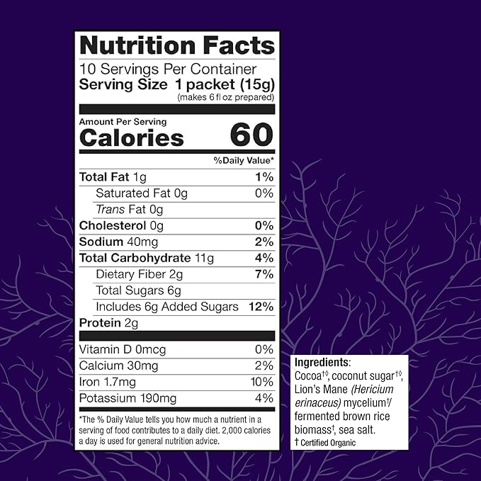 Host Defense MycoBrew Cocoa - Cocoa Drink Mix Includes Lion's Mane Mushroom Powder - Superfood