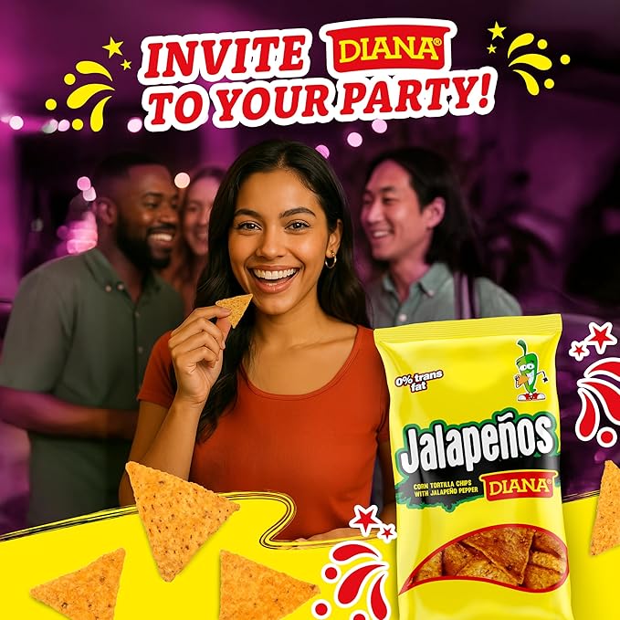 Diana Jalape챰os Tortilla Chips, 3.84 Oz (Pack of 8)