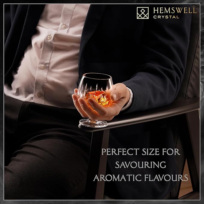 Single Brandy Snifter Cognac Glass - Small Snifter Glasses for Scotch, Brandy or Whisky - Elegant
