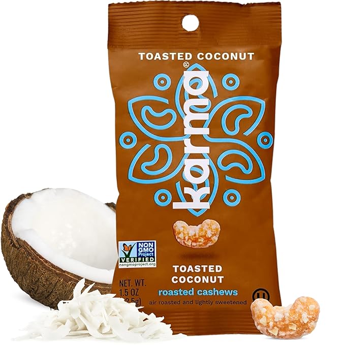 Toasted Coconut Cashews by Karma Nuts, Whole, Sweet, Roasted, Vegan, Gluten Free, Low Net Carb