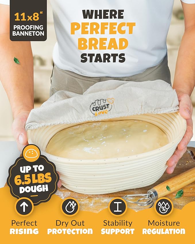 Dutch Oven for Bread Baking - incl. Sourdough Bread-Baking Supplies like Banneton Bread-Proofing