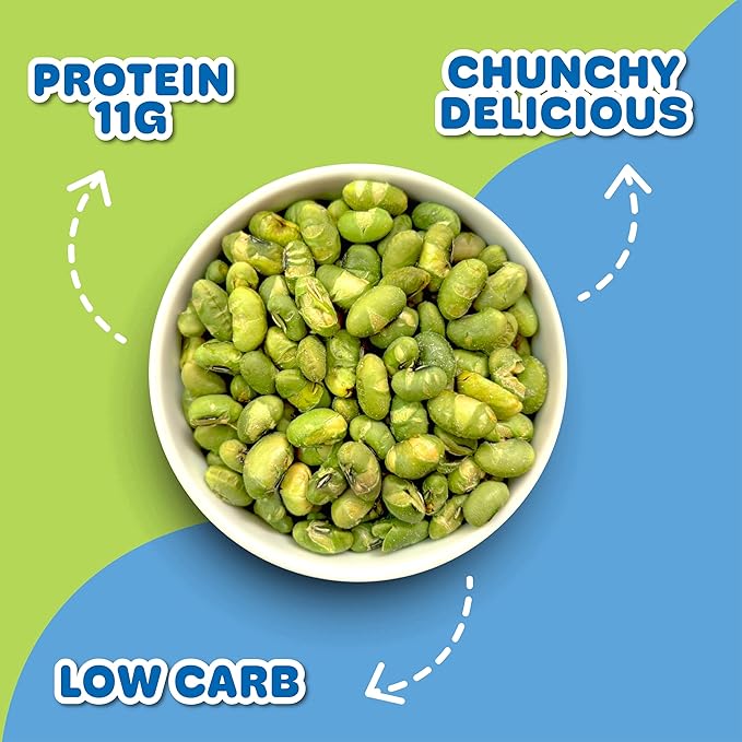 Crunchy roasted Edamame Beans snack (10 Pack sea salt) high Protein snack dry roasted edamame.