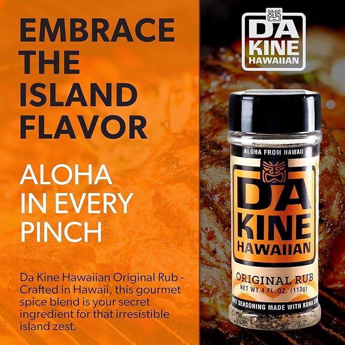 Da Kine Hawaiian Premium BBQ Dry Rub Seasoning - Authentic BBQ Seasoning Blend, Perfect Gourmet Rub
