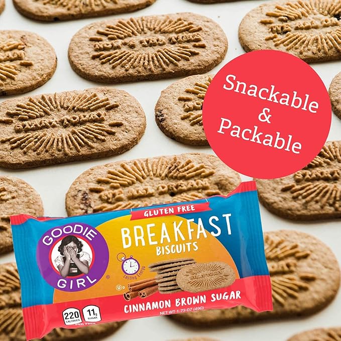 Goodie Girl, Cinnamon Brown Sugar Breakfast Biscuits | Snack Packs | Gluten Free, Peanut Free, Egg