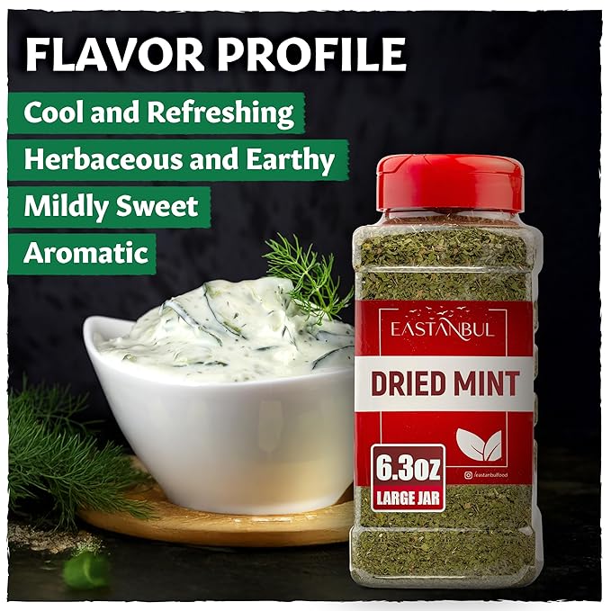 Eastanbul Dried Mint, 6.3oz, Dried Mint for Cooking, Peppermint Leaves, Perfect for Tea Loose Leaf