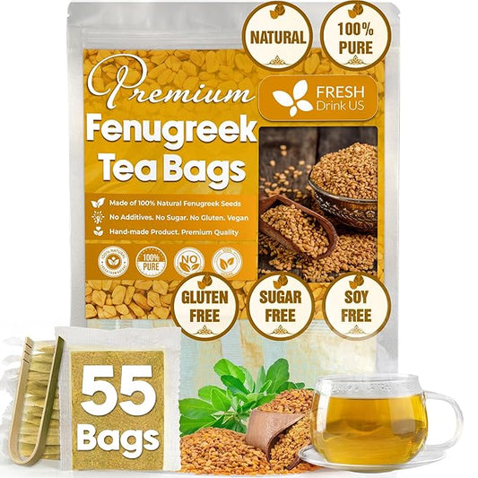 FreshDrinkUS, Premium 55 Fenugreek Tea Bags, 100% Natural & Pure from Fenugreek. Fenugreek Herbal