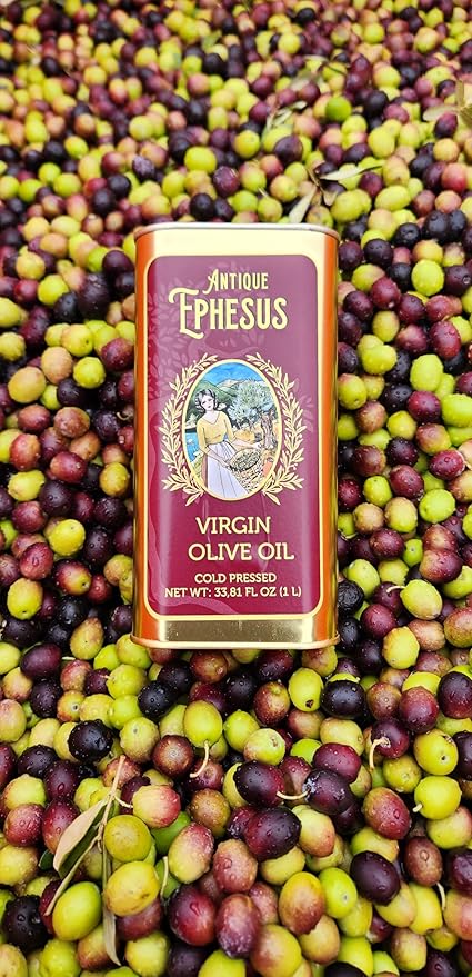Cold Pressed Virgin Olive Oil 1 L - 33.81 Fluid Ounce, Antique Ephesus, Mediterranean Region of