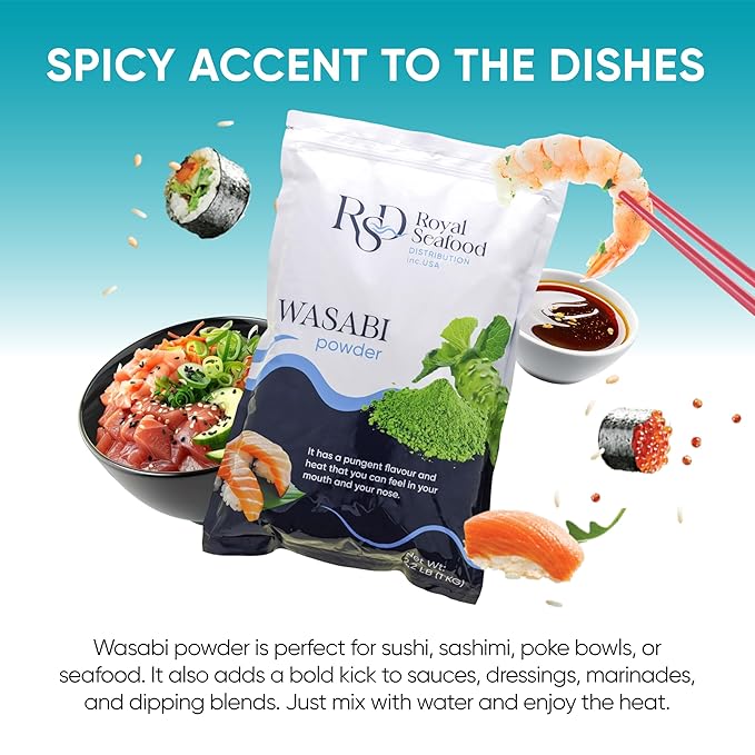 RSF ??Premium Wasabi Powder 2.2 LB (1kg) ??Real Japanese Horseradish Root ??Intense Heat for Sushi