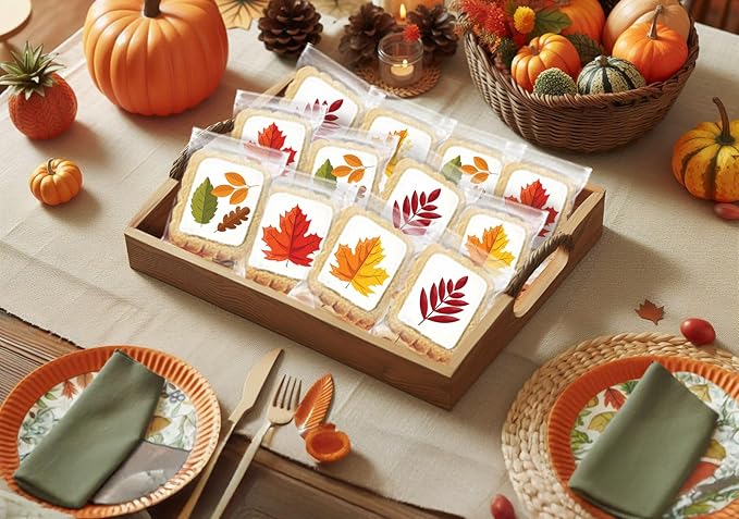 Fall Leaf Cookies Individually Wrapped Leaves themed Theme 24 Pack Bulk for Fall Time