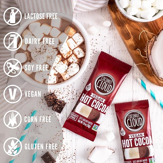 Dairy Free Hot Cocoa Sticks | Delicious, Vegan, Non-GMO, Natural, Coconut Powdered Milk + MCT OIL.