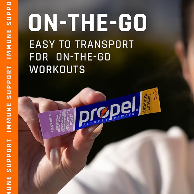 Propel Immune Support Electrolyte Enhanced Water Drink Mix Powder Packets, Variety Pack, 100% DV