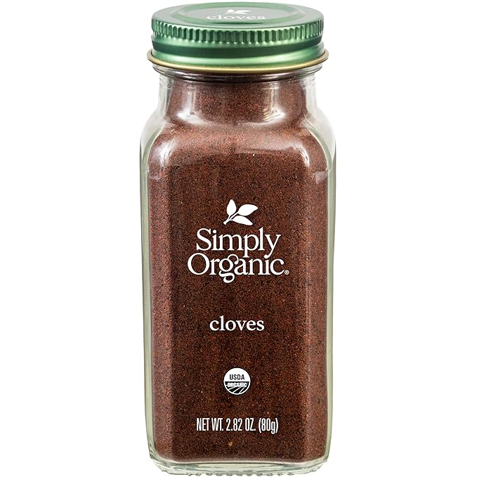 Simply Organic Ground Cloves 2.82 Ounce Jar, Pure Organic Ground Cloves, Kosher, Pungent Warm