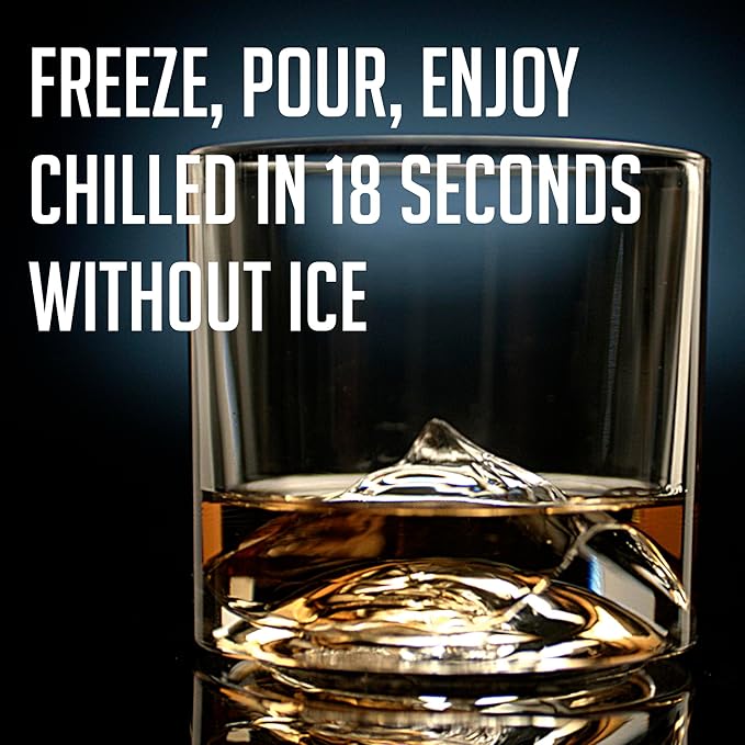 Mount Everest Heavy Crystal Whiskey Glasses Gift Set of 2, Thick Freezable Bourbon Glass 1lb Each