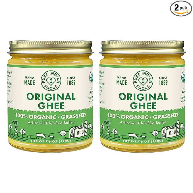 Grassfed Organic Original Ghee - by Pure Indian Foods, 7.8 oz, Pasture Raised, Gluten-Free