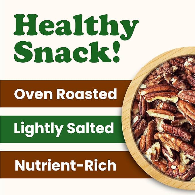 Food to Live Dry Roasted Pecan Pieces with Himalayan Salt, 8 Ounces ??Oven Roasted, Lightly Salted