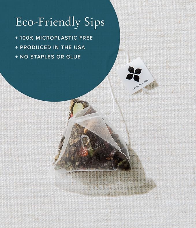 Art of Tea | Pacific Coast Mint (Naturally Caffeine Free) | 12 Eco Friendly Pyramid Peppermint Tea