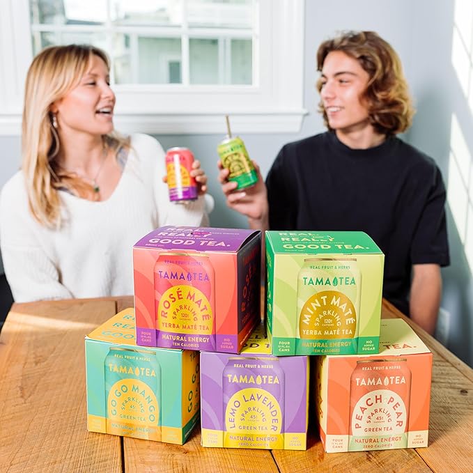 Tama Tea Sugar-Free Sparkling Green Tea, Lemo Lavender – Organic & Naturally Energizing – Zero