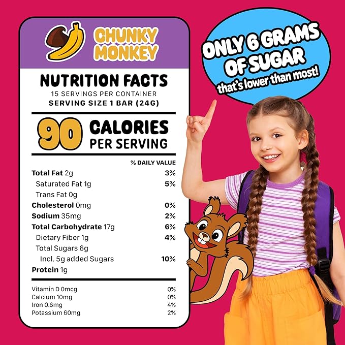 Snakkidz Organic Chewy Granola Bar, Allergen Free, Made with Avocado Oil, Low Sugar (15 Bars