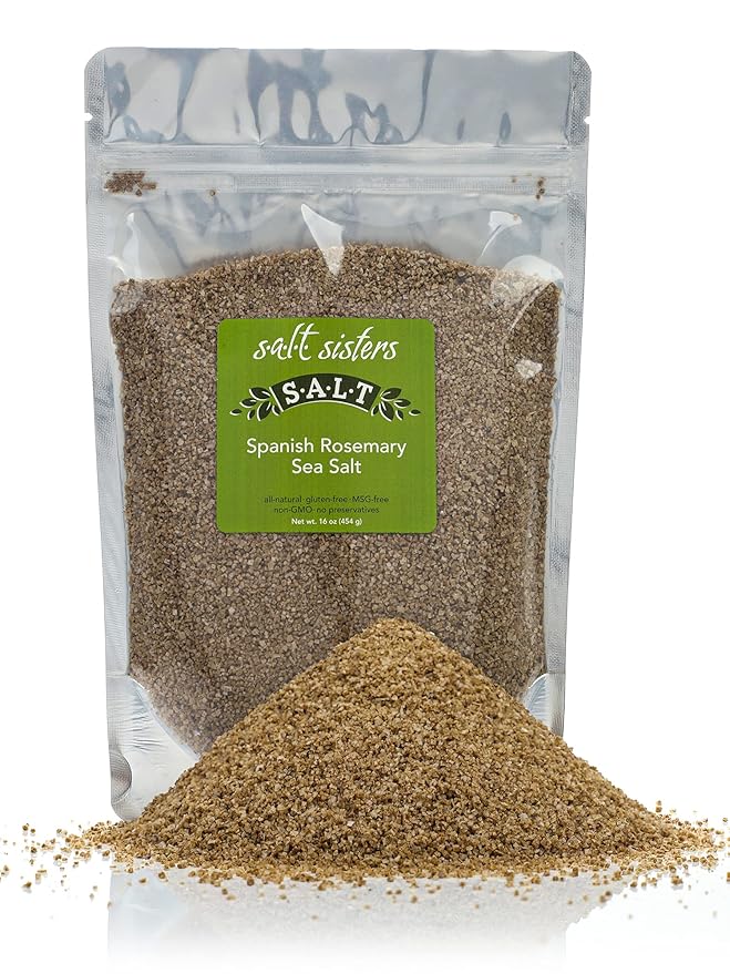 s.a.l.t. sisters Spanish Rosemary Sea Salt | All-Natural, Gluten Free, MSG Free, Non-GMO | Easily