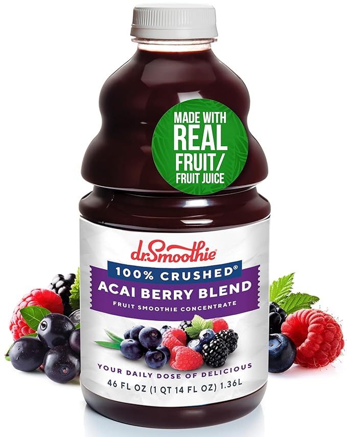 Dr. Smoothie 100% Crushed Acai Berry Blend ??No Added Sugar, Made with Real Fruits/Fruit Juice