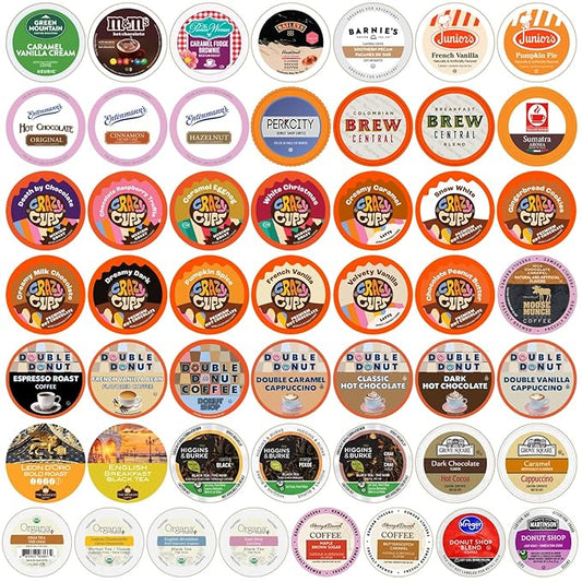 Variety Pack of Coffee, Tea, and Hot Chocolate - Great Sampler of Coffee, Tea, and Hot Cocoa for