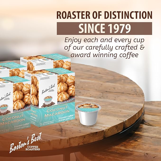 Boston’s Best - Coconut Macaroon Flavored Delicious Gourmet Coffee, Compatible with Keurig Coffee