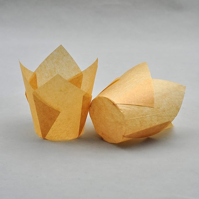 Large Muffin Greaseproof paper Baking cupcake cups Case of 500 pcs, 2-1/4" x 4" Natural Tulip