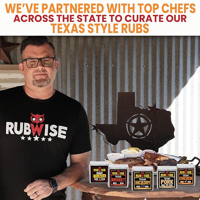 RubWise Texas Style BBQ Rub Gift Set (6 x 1 lb bags) | Meat Spice and Seasoning Variety Pack |