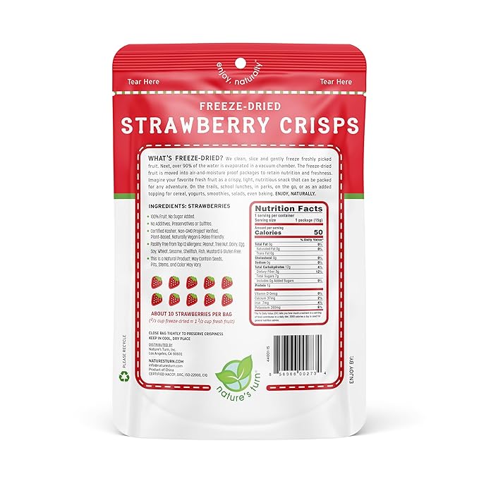 Nature’s Turn Freeze-Dried Strawberry Crisps – Healthy, Gluten-Free, Crispy & Delicious
