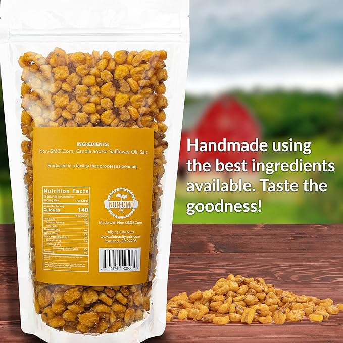 Albina City Nuts Toasted Corn ??Tasty Snack with a Gentle Crunch Made from Non-GMO Ingredients Free